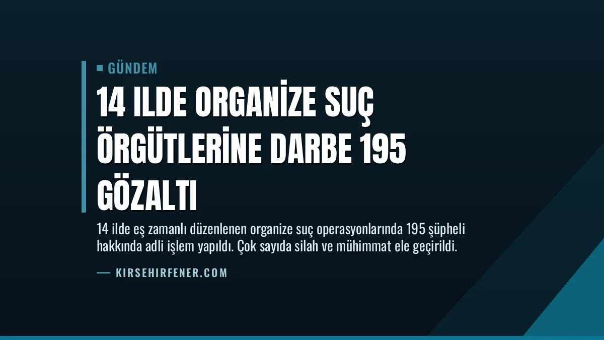 14 Ilde Organize Suç Örgütlerine Darbe 195 Gözaltı