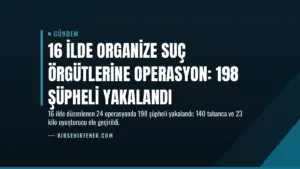 16 İlde Organize Suç Örgütlerine Operasyon: 198 Şüpheli Yakalandı