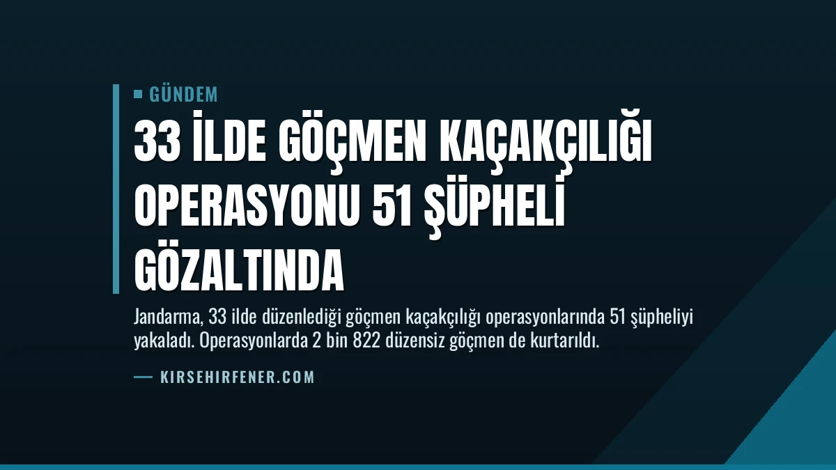 33 İlde Göçmen Kaçakçılığı Operasyonu 51 Şüpheli Gözaltında
