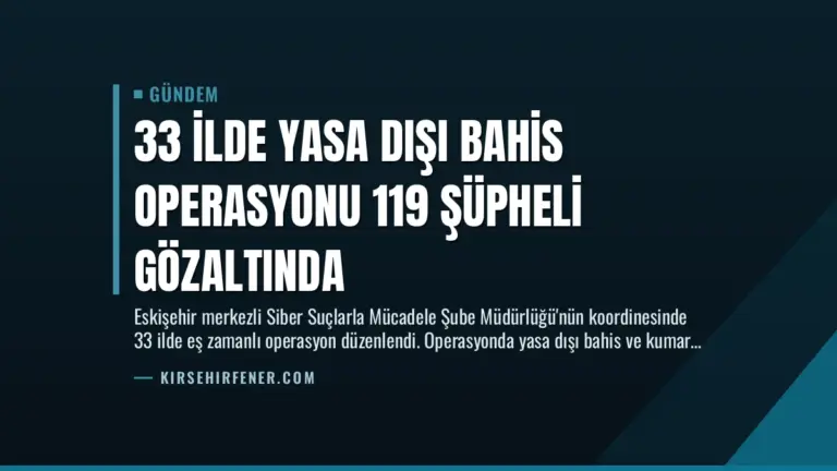 33 İlde Yasa Dışı Bahis Operasyonu 119 Şüpheli Gözaltında
