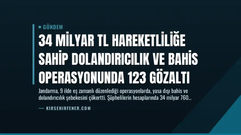 34 Milyar TL Hareketliliğe Sahip Dolandırıcılık ve Bahis Operasyonunda 123 Gözaltı