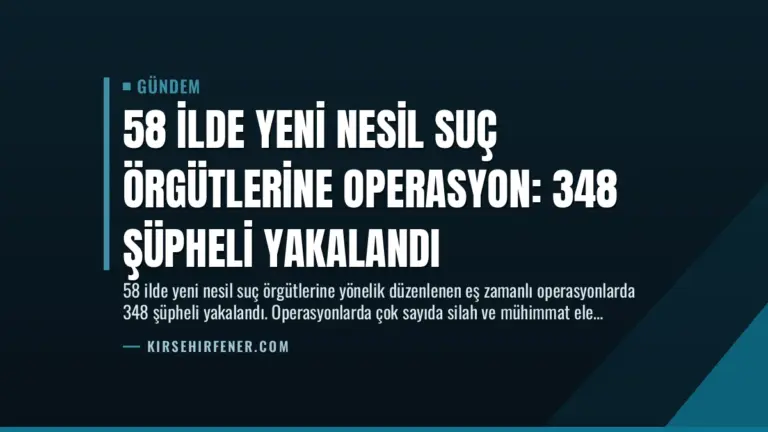 58 İlde Yeni Nesil Suç Örgütlerine Operasyon: 348 Şüpheli Yakalandı