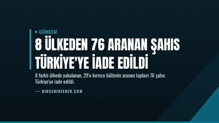 8 Ülkeden 76 Aranan Şahıs Türkiye’ye İade Edildi