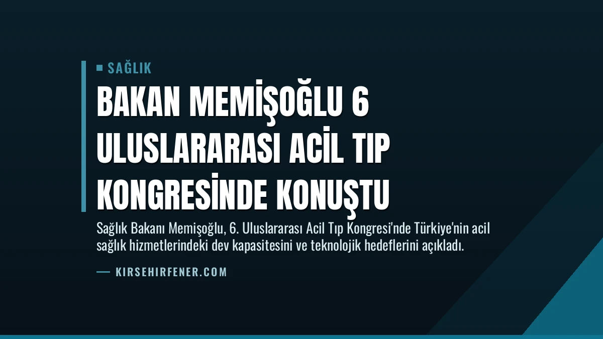 Bakan Memişoğlu 6 Uluslararası Acil Tıp Kongresinde Konuştu