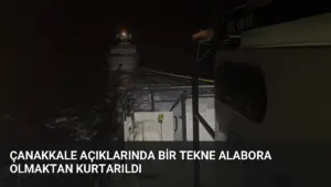 Çanakkale Açıklarında Bir Tekne Alabora Olmaktan Kurtarıldı