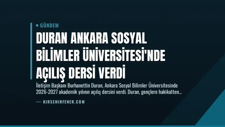 Duran Ankara Sosyal Bilimler Üniversitesi’nde Açılış Dersi Verdi