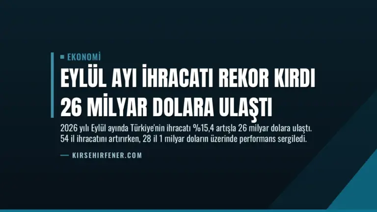Eylül Ayı İhracatı Rekor Kırdı 26 Milyar Dolara Ulaştı