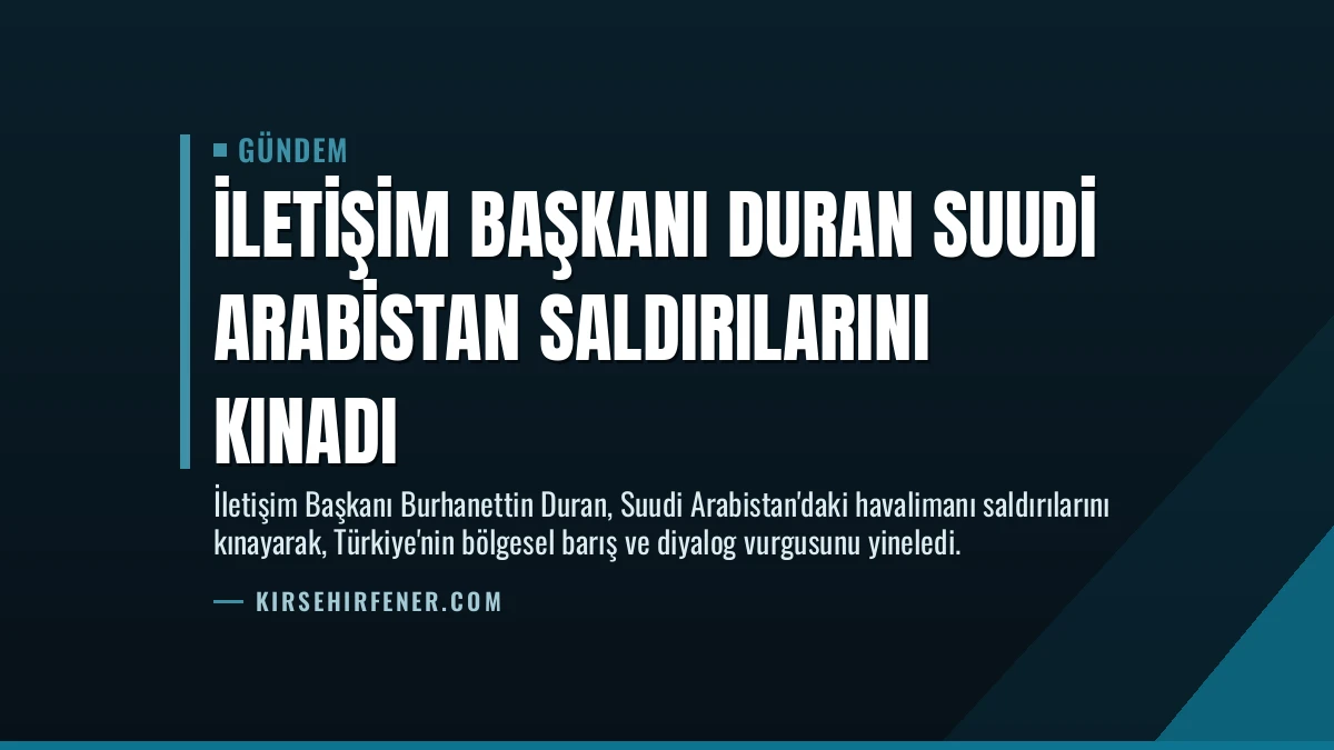 İletişim Başkanı Duran Suudi Arabistan Saldırılarını Kınadı