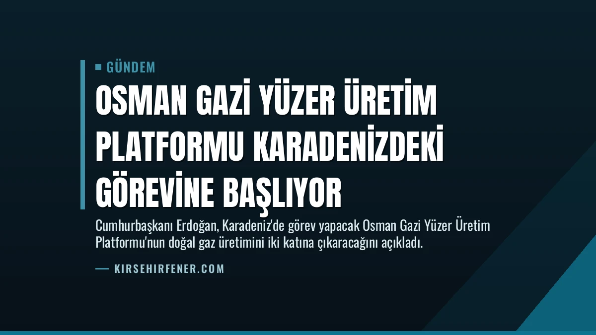 Osman Gazi Yüzer Üretim Platformu Karadenizdeki Görevine Başlıyor