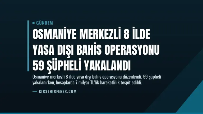 Osmaniye Merkezli 8 İlde Yasa Dışı Bahis Operasyonu 59 Şüpheli Yakalandı