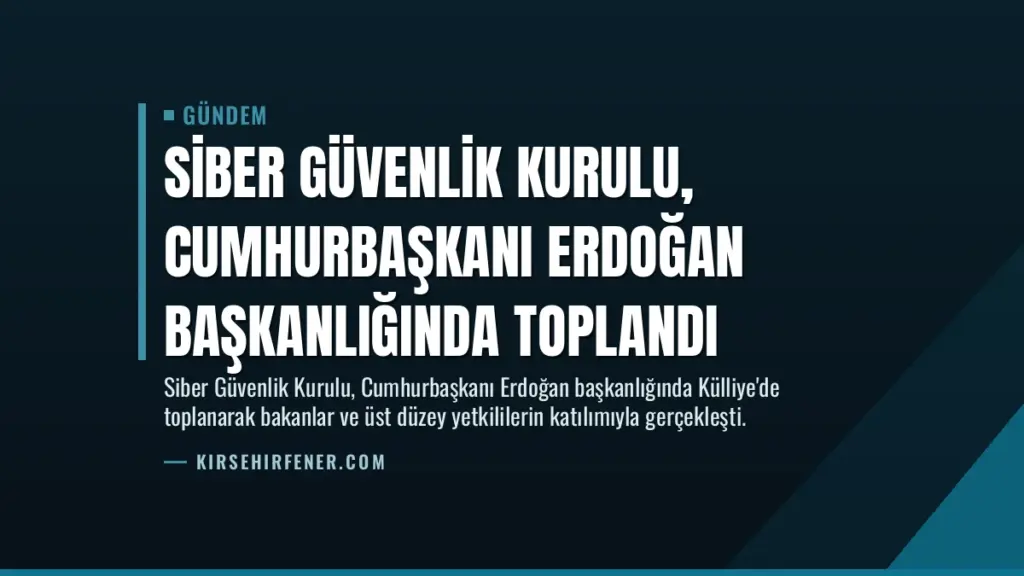 Siber Güvenlik Kurulu, Cumhurbaşkanı Erdoğan başkanlığında toplandı