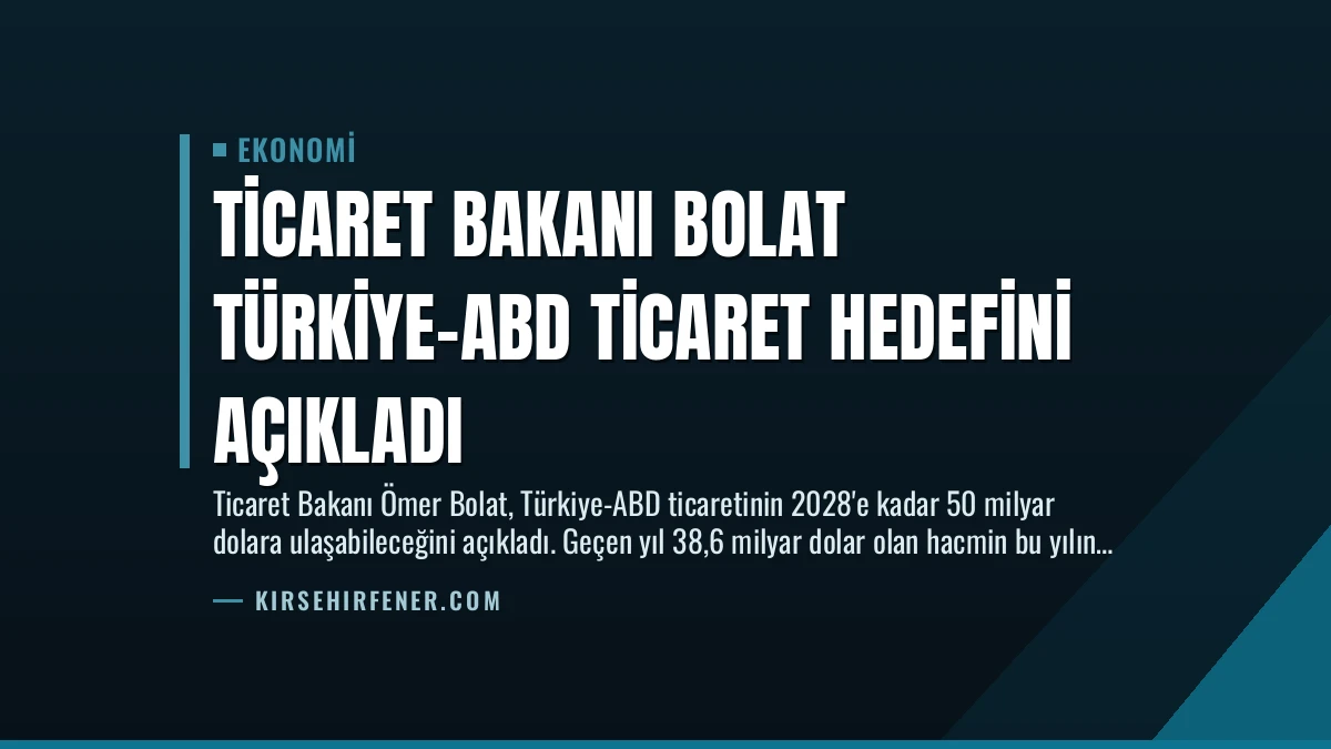 Ticaret Bakanı Bolat Türkiye-ABD Ticaret Hedefini Açıkladı