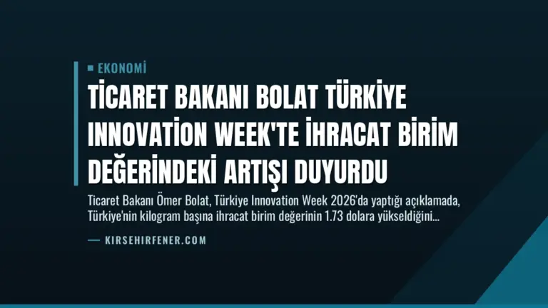 Ticaret Bakanı Bolat Türkiye Innovation Week’te İhracat Birim Değerindeki Artışı Duyurdu