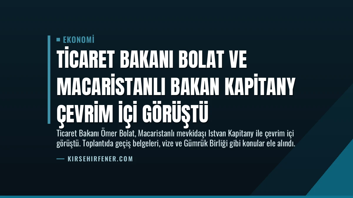 Ticaret Bakanı Bolat ve Macaristanlı Bakan Kapitany Çevrim İçi Görüştü