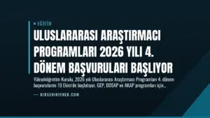 Uluslararası Araştırmacı Programları 2026 Yılı 4. Dönem Başvuruları Başlıyor